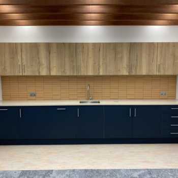 Blue And Oak Kitchen Image 3