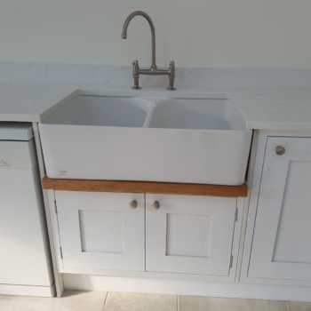 White Framed Kitchen Quartz Wood Tops 1