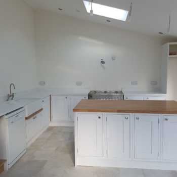 White Framed Kitchen Quartz Wood Tops 6