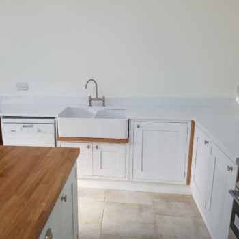 White Framed Kitchen Quartz Wood Tops 7 1