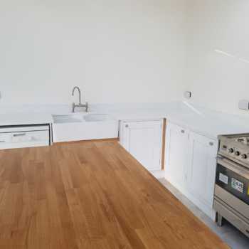 White Framed Kitchen Quartz Wood Tops 8